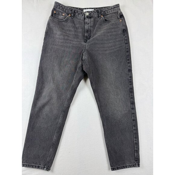 Top Shop Women's Mom Jeans Skinny Leg High Rise Five Pockets Gray Size W32XL30 - Picture 1 of 10
